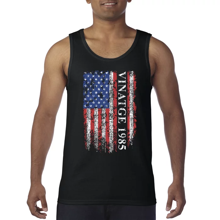 37th Birthday Vintage American Flag 1985 Tank Top