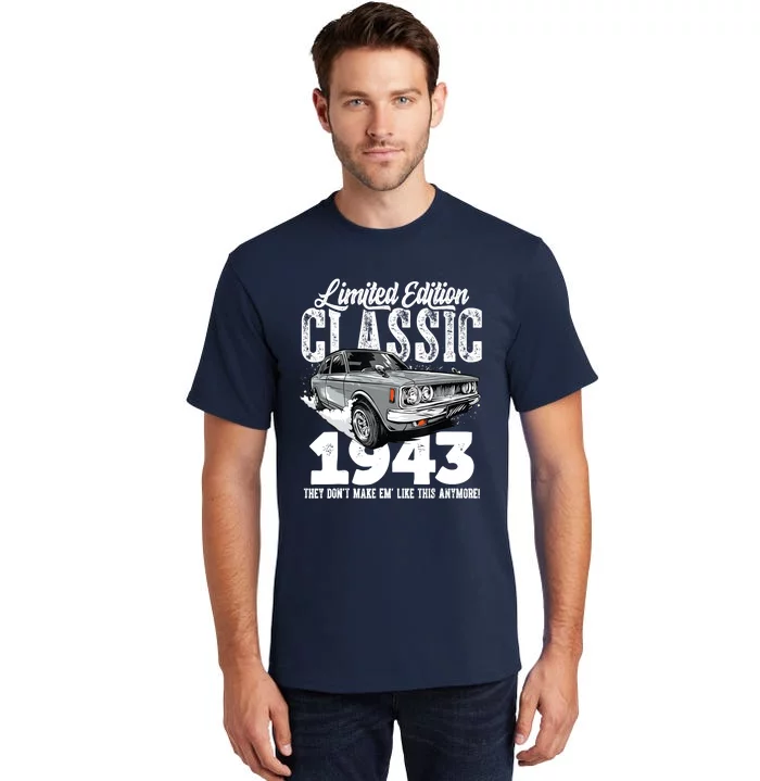 80th birthday Vintage Classic Car 1943 B-day 80 year old Tall T-Shirt