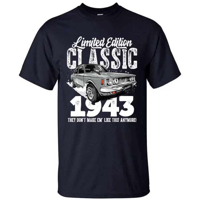 80th birthday Vintage Classic Car 1943 B-day 80 year old Tall T-Shirt