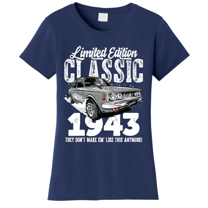 80th birthday Vintage Classic Car 1943 B-day 80 year old Women's T-Shirt