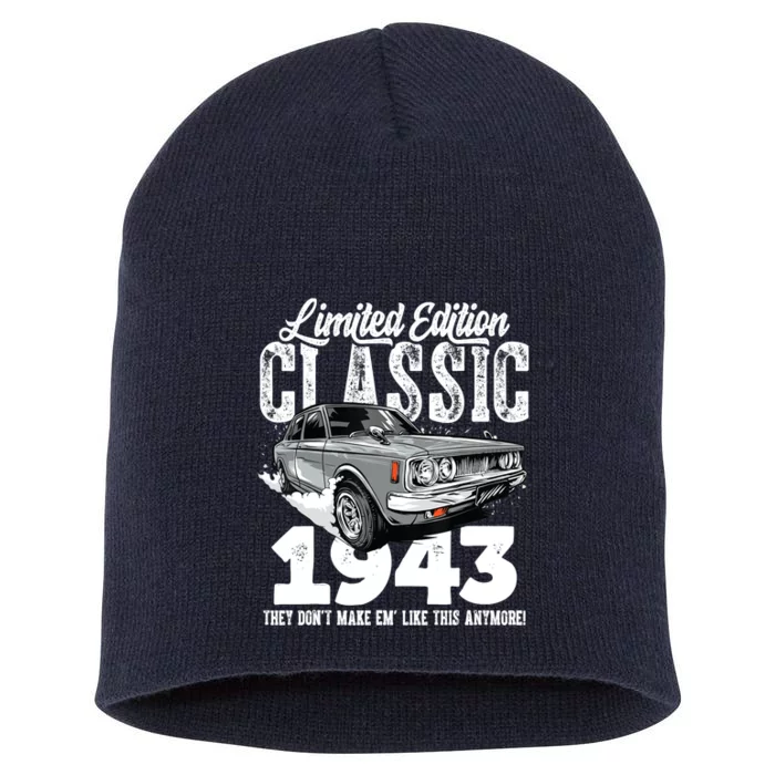 80th birthday Vintage Classic Car 1943 B-day 80 year old Short Acrylic Beanie