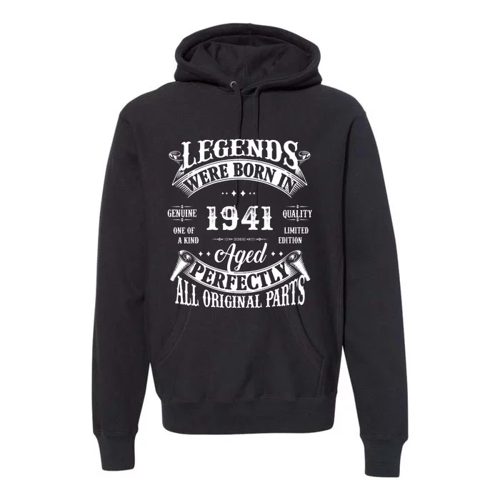 81st Birthday Vintage 1941 Birthday Gift For 81 Birthday Premium Hoodie