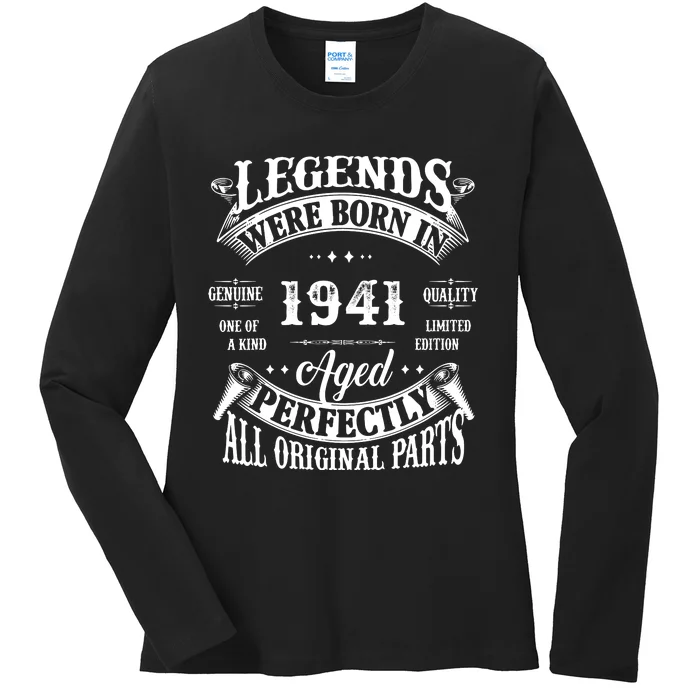 81st Birthday Vintage 1941 Birthday Gift For 81 Birthday Ladies Long Sleeve Shirt