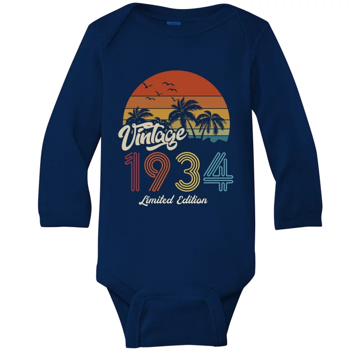 89th Birthday Vintage Limited Edition 1934 Baby Long Sleeve Bodysuit