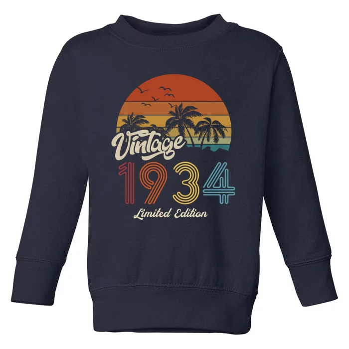 89th Birthday Vintage Limited Edition 1934 Toddler Sweatshirt