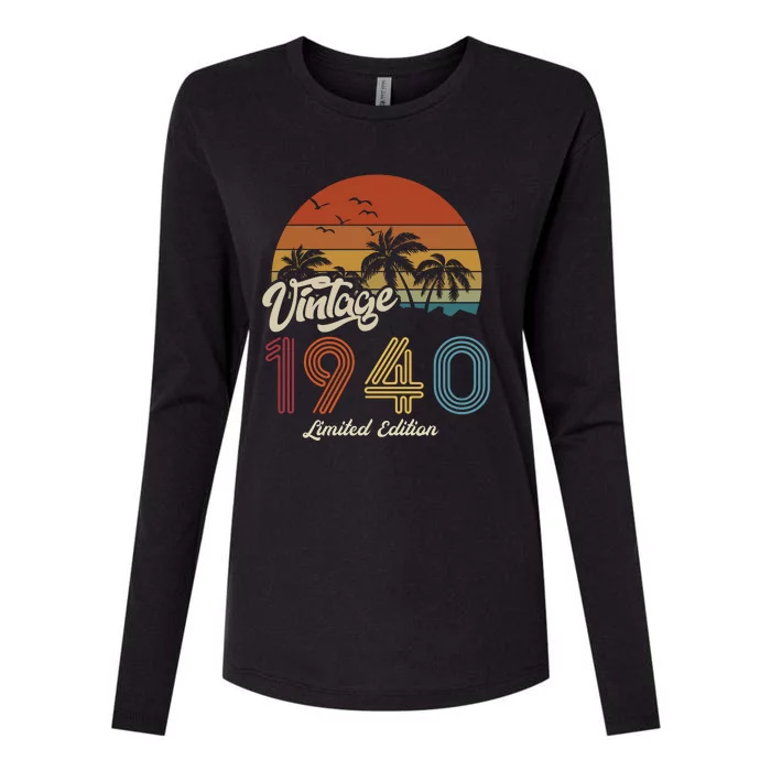 83rd Birthday Vintage Limited Edition 1940 Womens Cotton Relaxed Long Sleeve T-Shirt