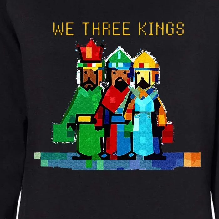 8 Bit We Three Kings Christmas Womens California Wash Sweatshirt