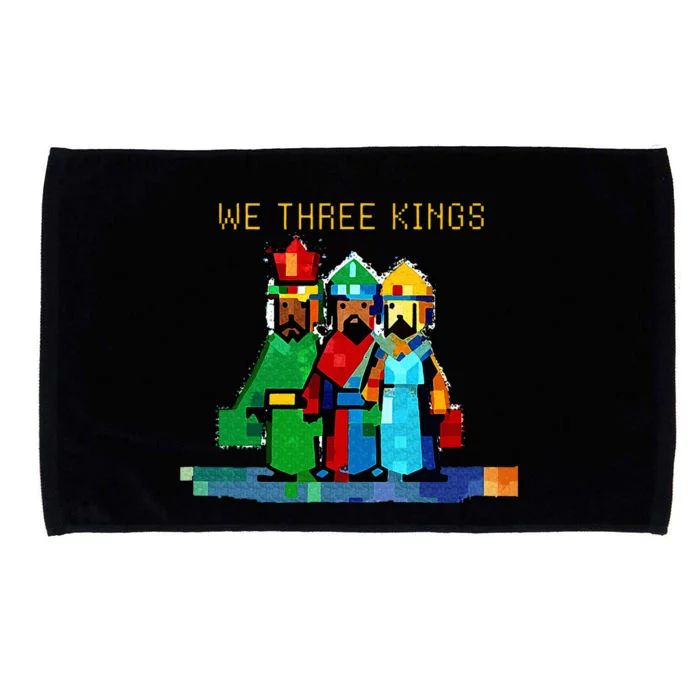 8 Bit We Three Kings Christmas Microfiber Hand Towel