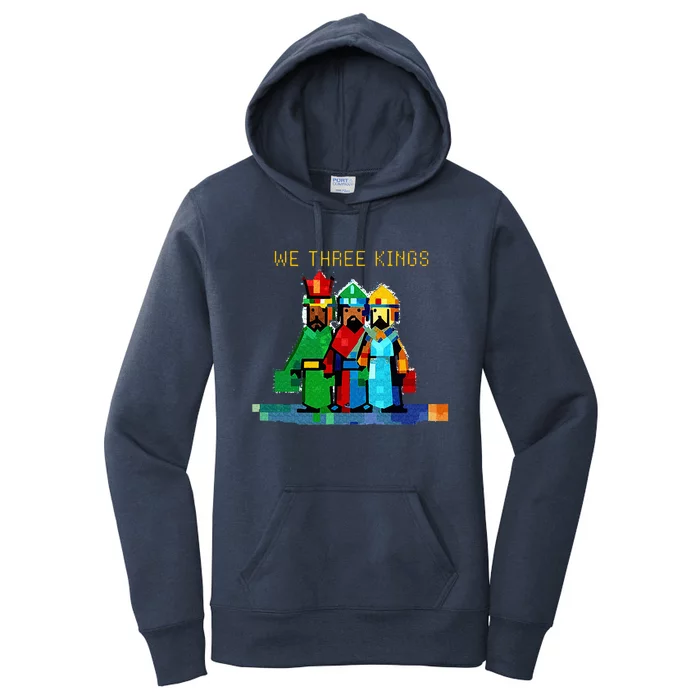 8 Bit We Three Kings Christmas Women's Pullover Hoodie