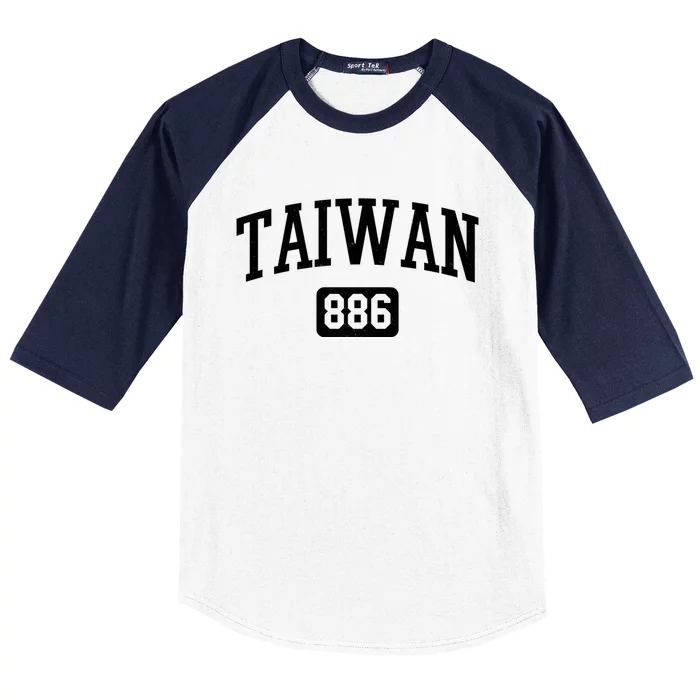 886 Country Area Code Pride Taiwan Taiwanese Gift Baseball Sleeve Shirt