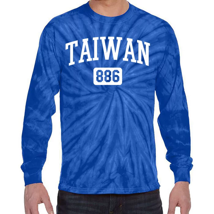 886 Country Area Code Pride Taiwan Taiwanese Gift Tie-Dye Long Sleeve Shirt