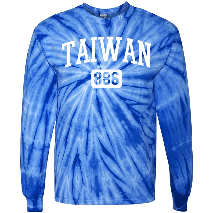 886 Country Area Code Pride Taiwan Taiwanese Gift Tie-Dye Long Sleeve Shirt