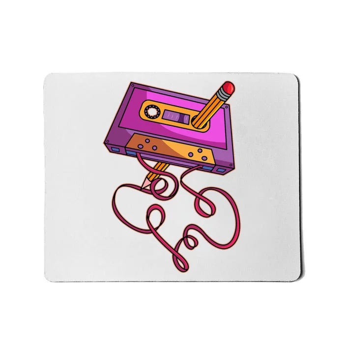 80s Cassette Tape Pencil 1980s Retro Vintage Throwback Music Mousepad