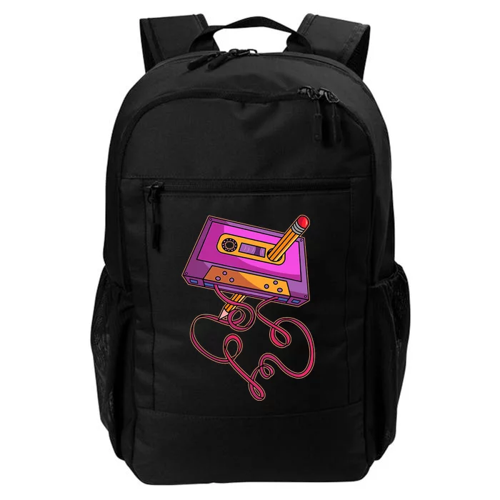 80s Cassette Tape Pencil 1980s Retro Vintage Throwback Music Daily Commute Backpack