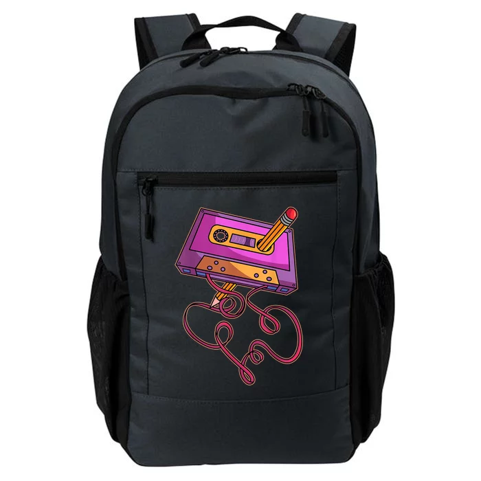 80s Cassette Tape Pencil 1980s Retro Vintage Throwback Music Short Sleeve Gift Daily Commute Backpack