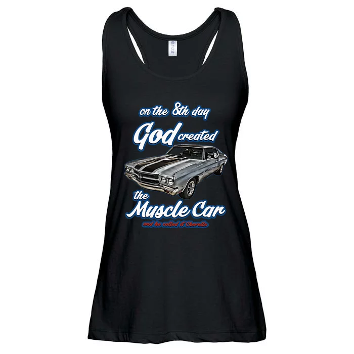 8th Day God Created1970 Chevelle Muscle Carss454ss427ss Ladies Essential Flowy Tank