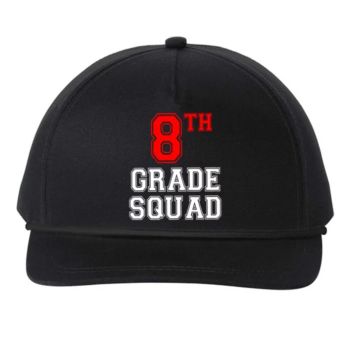 8th Eighth Grade Squad Back To School Teacher Gift Snapback Five-Panel Rope Hat