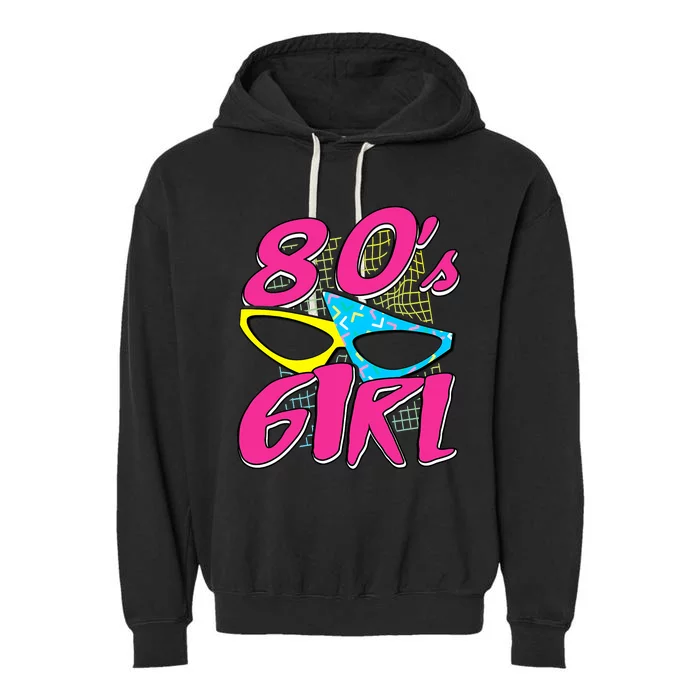 80's Girl 1980 Retro Party Costume Idea Garment-Dyed Fleece Hoodie