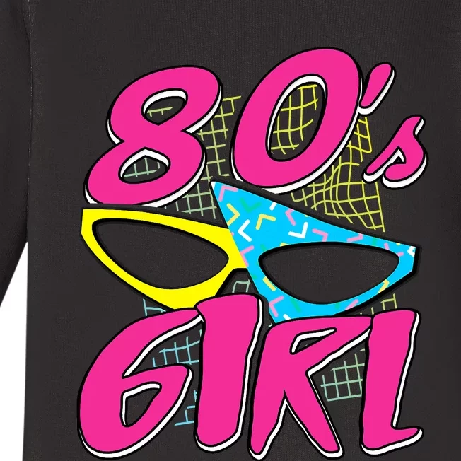 80's Girl 1980 Retro Party Costume Idea Baby Long Sleeve Bodysuit