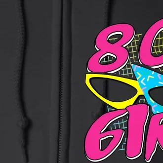 80's Girl 1980 Retro Party Costume Idea Full Zip Hoodie