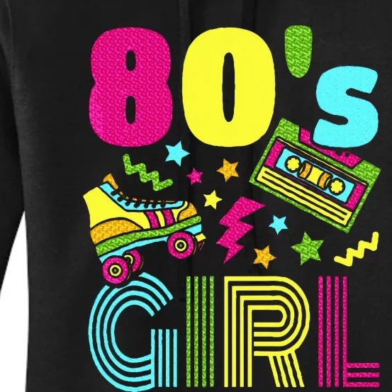 80s Girl 1980s Theme Party 80s Costume Outfit Women's Pullover Hoodie