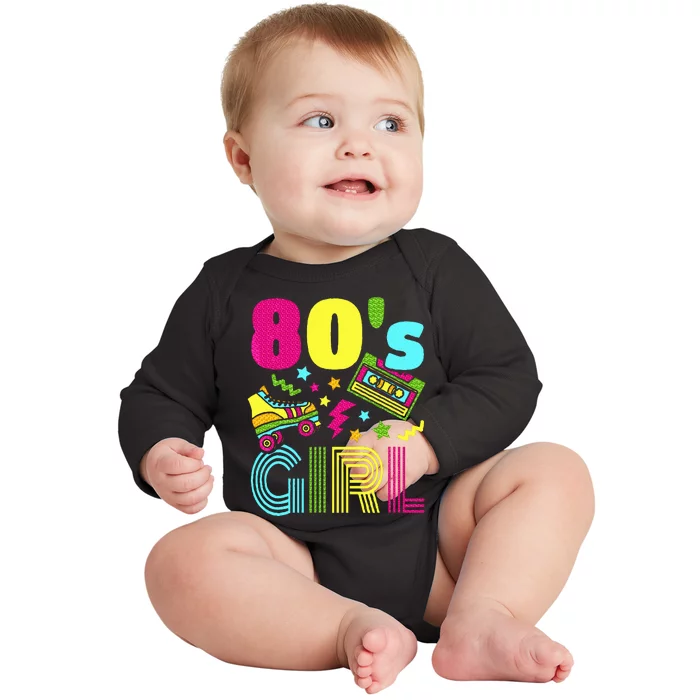 80s Girl 1980s Theme Party 80s Costume Outfit Baby Long Sleeve Bodysuit