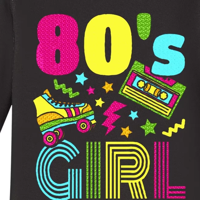 80s Girl 1980s Theme Party 80s Costume Outfit Baby Long Sleeve Bodysuit