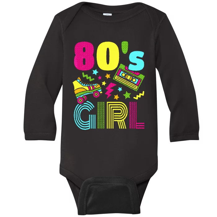 80s Girl 1980s Theme Party 80s Costume Outfit Baby Long Sleeve Bodysuit