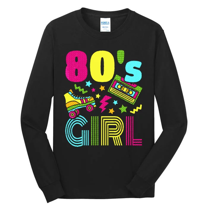 80s Girl 1980s Theme Party 80s Costume Outfit Tall Long Sleeve T-Shirt