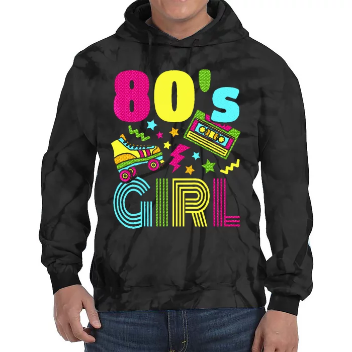 80s Girl 1980s Theme Party 80s Costume Outfit Tie Dye Hoodie