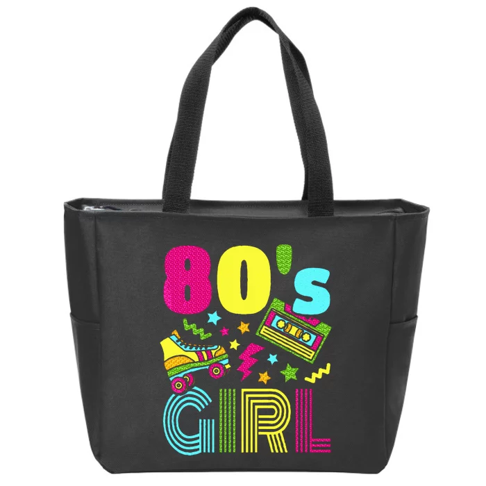 80s Girl 1980s Theme Party 80s Costume Outfit Zip Tote Bag