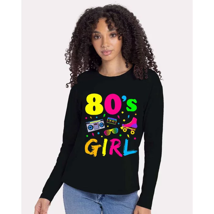 80S Girl Birthday Party Costume Retro Womens Cotton Relaxed Long Sleeve T-Shirt