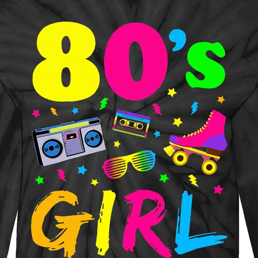 80S Girl Birthday Party Costume Retro Tie-Dye Long Sleeve Shirt