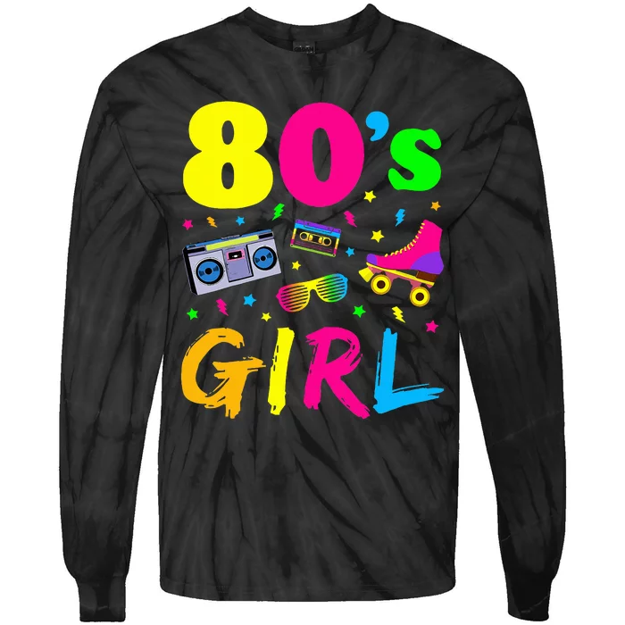 80S Girl Birthday Party Costume Retro Tie-Dye Long Sleeve Shirt