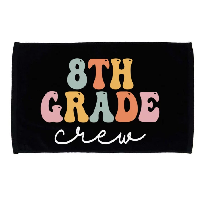 8Th Grade Crew Retro Groovy Happy First Day Of School Gift Microfiber Hand Towel