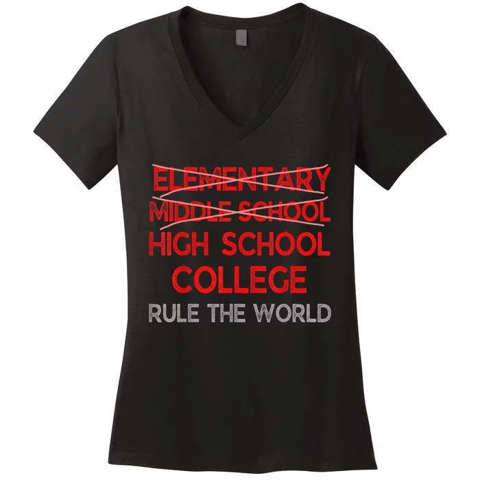 8th Grade Graduation Funny Middle School Graduation Women's V-Neck T-Shirt