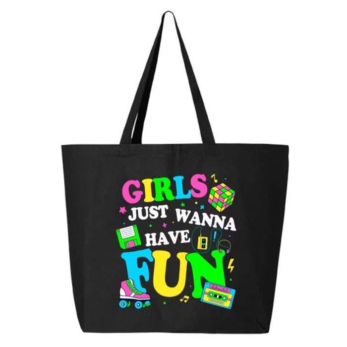 80S Girl Just Wanna Have Fun 1980s Girl 25L Jumbo Tote