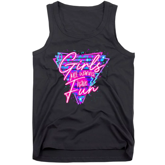 80s Girl Just Wanna Have Fun Nostalgia 1980s Tank Top