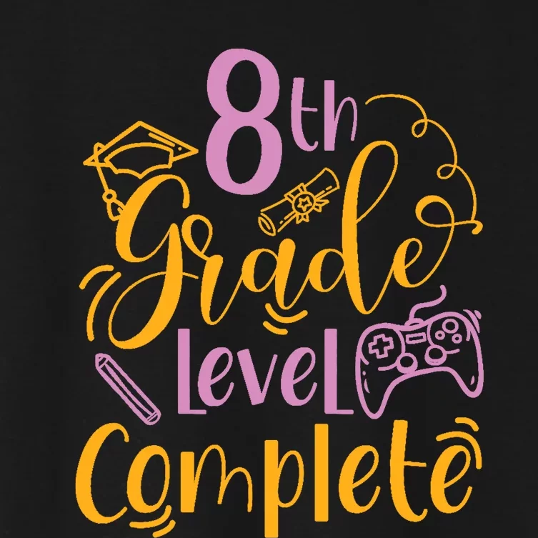 8th Grade Level Complete Eighth Grader School Graduation Women's Crop Top Tee