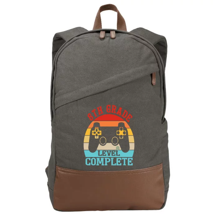 8th Grade Level Complete Last Day Of School Graduation Cotton Canvas Backpack