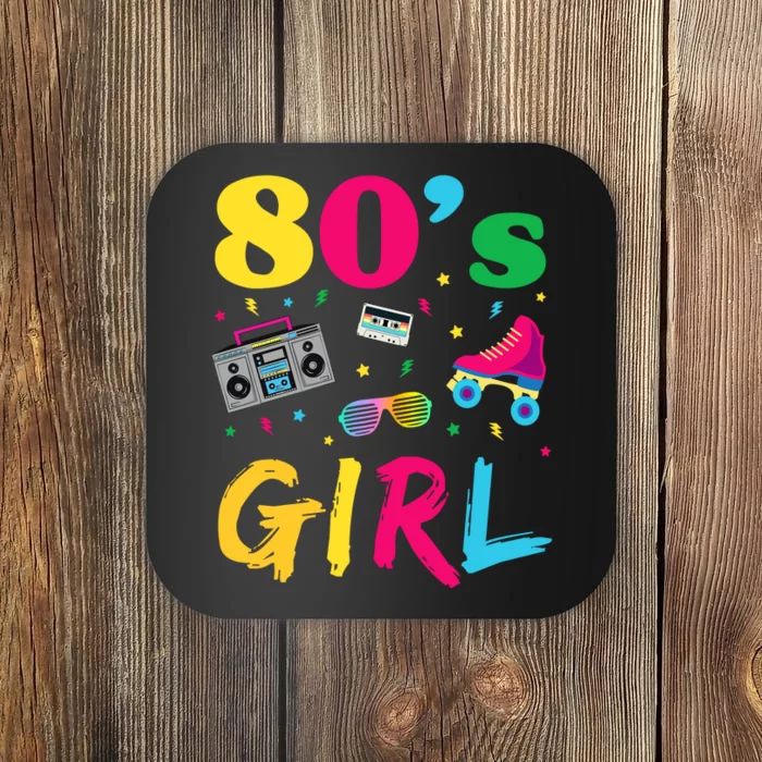 80s Girl Retro Costume Coaster