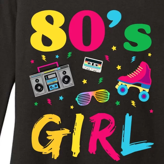 80s Girl Retro Costume Womens CVC Long Sleeve Shirt