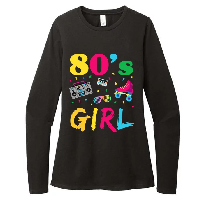 80s Girl Retro Costume Womens CVC Long Sleeve Shirt