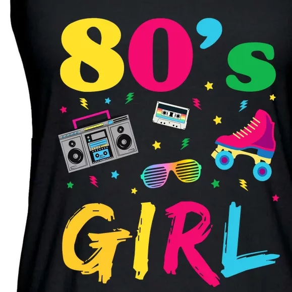 80s Girl Retro Costume Ladies Essential Flowy Tank