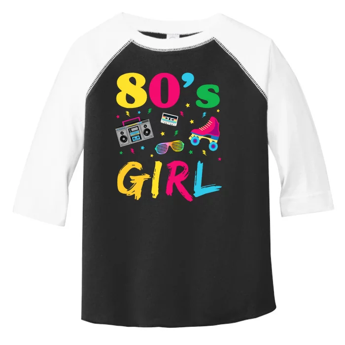 80s Girl Retro Costume Toddler Fine Jersey T-Shirt