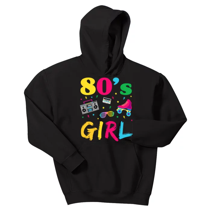 80s Girl Retro Costume Kids Hoodie