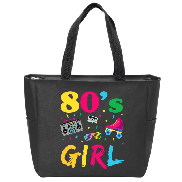 80s Girl Retro Costume Zip Tote Bag