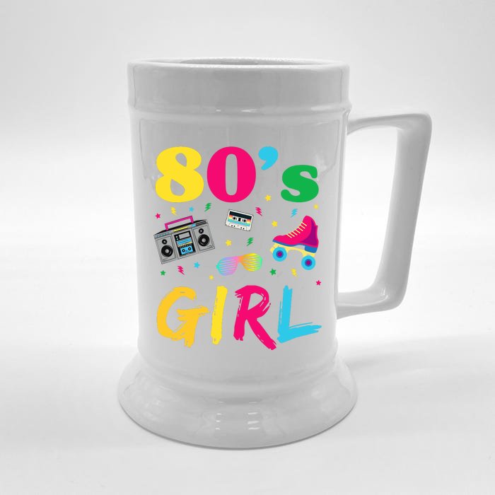 80s Girl Retro Costume Front & Back Beer Stein