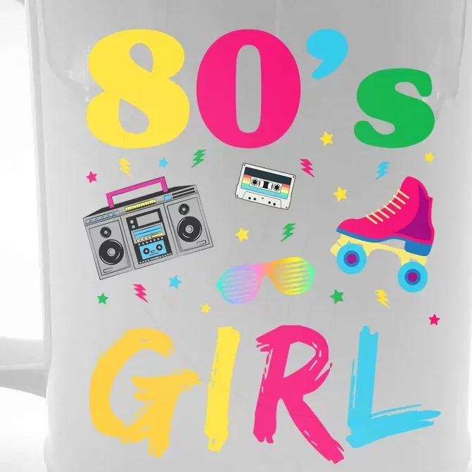 80s Girl Retro Costume Front & Back Beer Stein