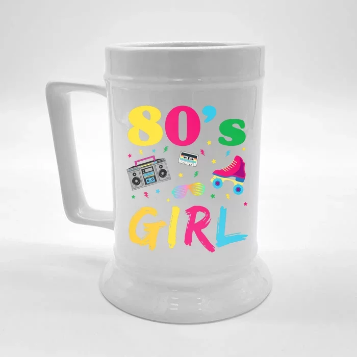 80s Girl Retro Costume Front & Back Beer Stein